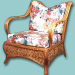 Rattan chair. Cushion comfortable.