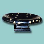 Bowl with triangular accent black stone