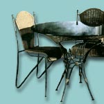 Wrought iron dining set.