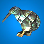 Shell brooches crafted in kiwi design