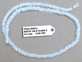 Puka Shell White AS-5 Class A