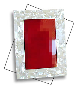 Rectangular MOP shell picture frame brick design