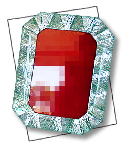Rectangular green Abalon shell picture frame in cracking design